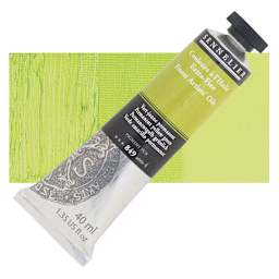 Sennelier Artists' Extra Fine Oil Paint - Permanent Yellow Green, 40 ml tube and swatch