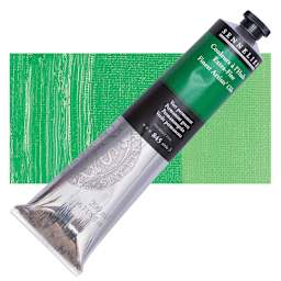 Sennelier Artists' Extra Fine Oil Paint - Permanent Green, 200 ml tube and swatch