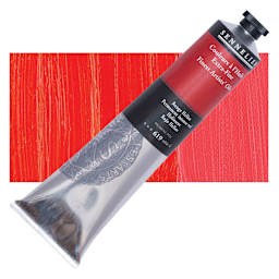 Sennelier Artists' Extra Fine Oil Paint - Permanent Intense Red, 200 ml tube and swatch