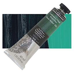 Sennelier Artists' Extra Fine Oil Paint - Phthalo Green Cool, 40 ml tube and swatch