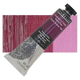 Sennelier Artists' Extra Fine Oil Paint - Quinacridone Magenta, 40 ml tube and swatch