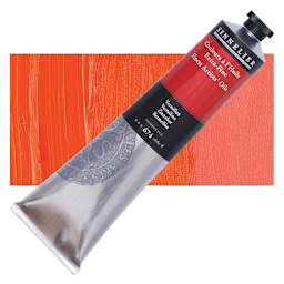 Sennelier Artists' Extra Fine Oil Paint - Vermilion, 200 ml tube and swatch