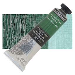 Sennelier Artists' Extra Fine Oil Paint - Viridian, 40 ml tube and swatch