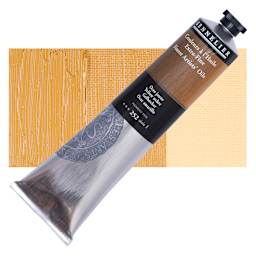 Sennelier Artists' Extra Fine Oil Paint - Yellow Ochre, 200 ml tube and swatch