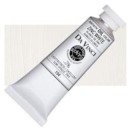Da Vinci Artists' Oil Color - Zinc White, 37 ml Tube and swatch