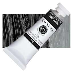 Da Vinci Artists' Oil Color - Ivory Black, 37 ml Tube and swatch