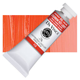 Da Vinci Artists' Oil Color - Cadmium Red Light, 37 ml Tube and swatch