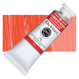 Da Vinci Artists' Oil Color - Cadmium Red Medium, 37 ml Tube and swatch