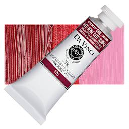 Da Vinci Artists' Oil Color - Red Rose Deep, 37 ml Tube and swatch