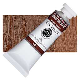 Da Vinci Artists' Oil Color - Hematite Burnt Scarlet, 37 ml Tube and swatch