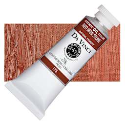 Da Vinci Artists' Oil Color - Red Iron Stone, 37 ml Tube and swatch