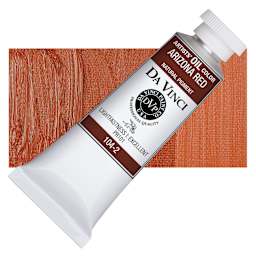Da Vinci Artists' Oil Color - Arizona Red, 37 ml Tube and swatch
