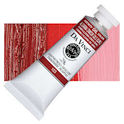 Da Vinci Artists' Oil Color - Alizarin Crimson Gold, 37 ml Tube and swatch