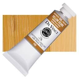 Da Vinci Artists' Oil Color - Yellow Ochre, 37 ml Tube and swatch