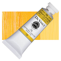 Da Vinci Artists' Oil Color - Cadmium Yellow Medium, 37 ml Tube and swatch