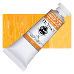 Da Vinci Artists' Oil Color - Cadmium Yellow Deep, 37 ml Tube and swatch