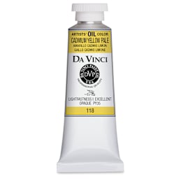 Da Vinci Artists' Oil Color - Cadmium Yellow Pale, 37 ml Tube