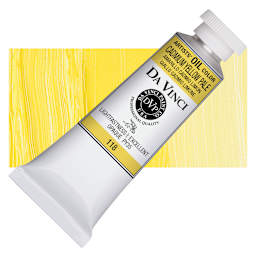 Da Vinci Artists' Oil Color - Cadmium Yellow Pale, 37 ml Tube and swatch