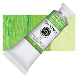 Da Vinci Artists' Oil Color - Phthalo Yellow Green, 37 ml Tube and swatch