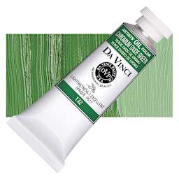 Da Vinci Artists' Oil Color - Chromium Oxide Green, 37 ml Tube and swatch