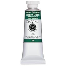 Da Vinci Artists' Oil Color - Viridian Green, 37 ml Tube