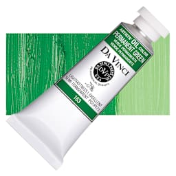 Da Vinci Artists' Oil Color - Permanent Green, 37 ml Tube and swatch