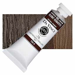 Da Vinci Artists' Oil Color - Burnt Hematite, 37 ml Tube and swatch