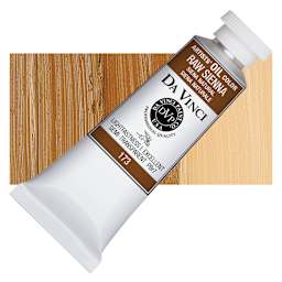 Da Vinci Artists' Oil Color - Raw Sienna, 37 ml Tube and swatch