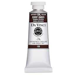 Da Vinci Artists' Oil Color - Burnt Umber, 37 ml Tube