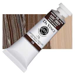 Da Vinci Artists' Oil Color - Burnt Umber, 37 ml Tube and swatch