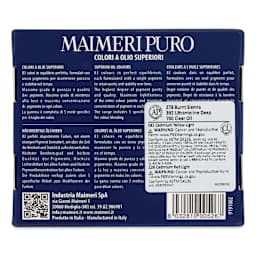 Maimeri Puro Oil Colors - Set of 5, 15 ml back of package