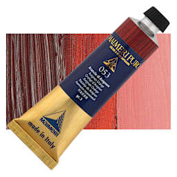 Maimeri Puro Oil Color - Avignon Orange, 40 ml tube and swatch