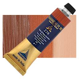 Maimeri Puro Oil Color - Burnt Sienna, 40 ml tube and swatch