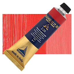 Maimeri Puro Oil Color - Cadmium Red Medium, 40 ml tube and swatch