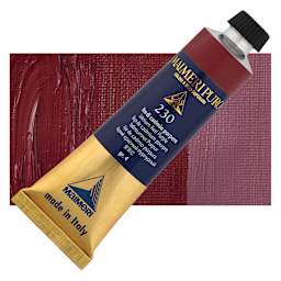 Maimeri Puro Oil Color - Cadmium Red Purple, 40 ml Tube and swatch