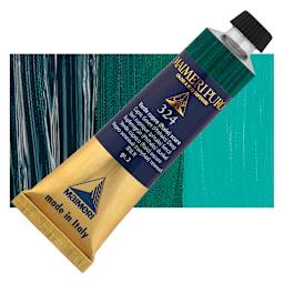 Maimeri Puro Oil Color - Cupric Green Deep, 40 ml tube and swatch