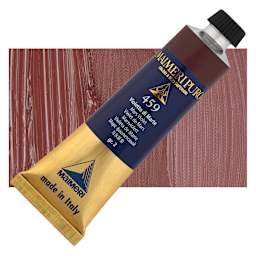 Maimeri Puro Oil Color - Mars Violet, 40 ml tube and swatch