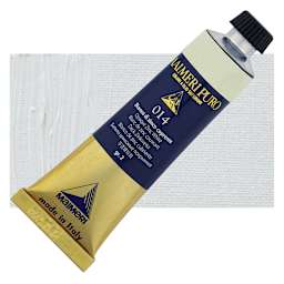 Maimeri Puro Oil Color - Opaque Zinc White, 40 ml Tube and swatch