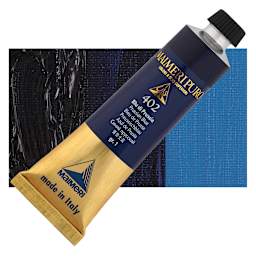 Maimeri Puro Oil Color - Prussian Blue, 40 ml tube and swatch