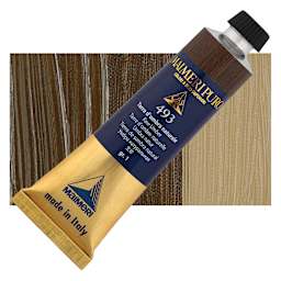 Maimeri Puro Oil Color - Raw Umber, 40 ml tube and swatch