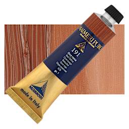 Maimeri Puro Oil Color - Red Ochre, 40 ml tube and swatch