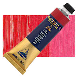 Maimeri Puro Oil Color - Rose Lake, 40 ml tube and swatch