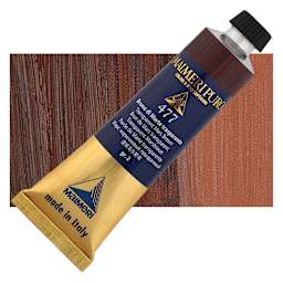 Maimeri Puro Oil Color - Transparent Mars Brown, 40 ml tube and swatch
