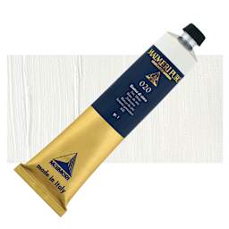 Maimeri Puro Oil Color - Zinc White, 80 ml Tube and swatch
