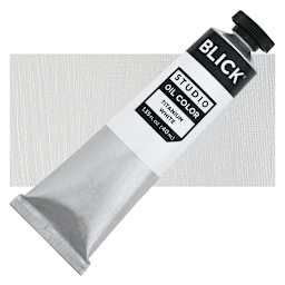 Blick Studio Oil Paint - Titanium White, 40 ml tube and swatch