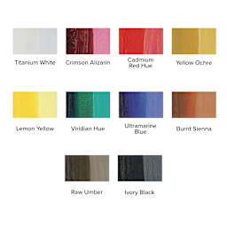 Blick Studio Oil Colors - Set of 10, Starter, 40 ml, swatches