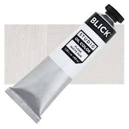 Blick Studio Oil Paint - Flake White Hue, 40 ml, Tube and swatch