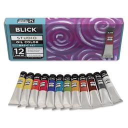 Blick Studio Oil Colors - Set of 12,  Basics, 21 ml, tubes with packaging