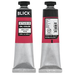 Blick Oil Colors - Brilliant Rose, 40 ml tube, front and back of tube