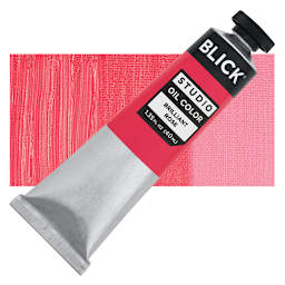 Blick Studio Oil Paint - Brilliant Rose, 40 ml tube and swatch